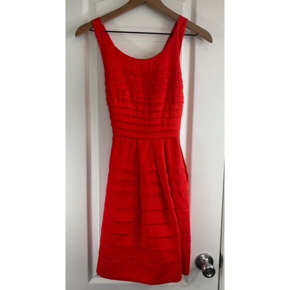 Anthropologie Eva Franco Vibrant Red Sleeveless Dress Criss Cross Back Women's 0 - Picture 1 of 12
